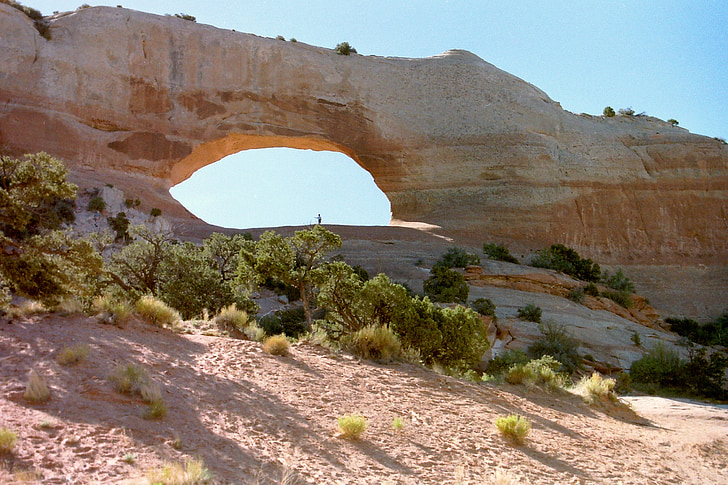 Wilson's arch, Rock, vorming, zandsteen, Moab, bogen, zand
