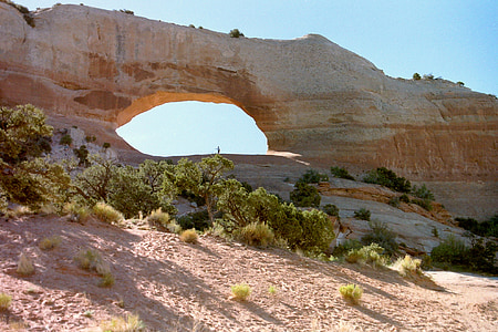 wilson's arch, Rock, dannelse, sandsten, Moab, buer, sand