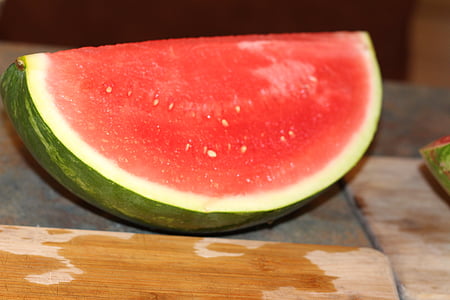 vodní meloun, ovoce, čerstvé, šťavnaté, organický, výseč, jídlo