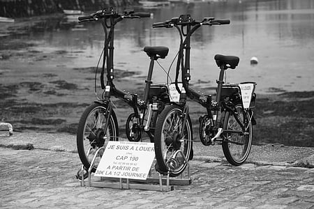 vélos, deux roues, bicyclettes, ville, urbain, vélo, parking