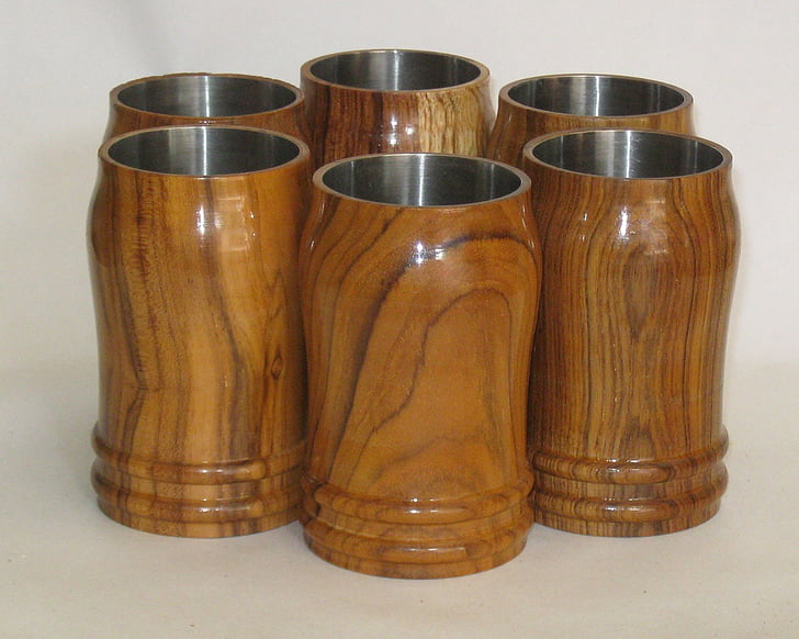 houten, Tuimelaar, glas, Beker, hout, Tafelgerei