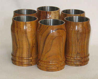 wooden, tumbler, glass, cup, wood, tableware