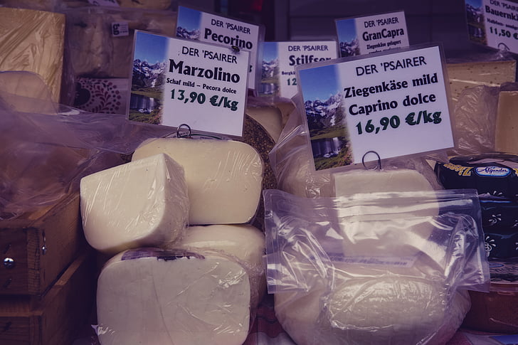 τυρί, αγορά, πάγκους στην αγορά, τροφίμων, τυρί μετρητή, διατροφή, Μεσογειακή