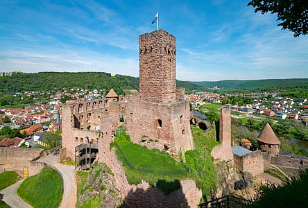 Wertheim, Castle, Baden-württemberg, Németország, Nevezetességek, régi épület, ROM