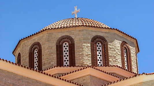 Cyprus, Kiti, Ayios kyriakos, kerk, koepel, het platform, orthodoxe