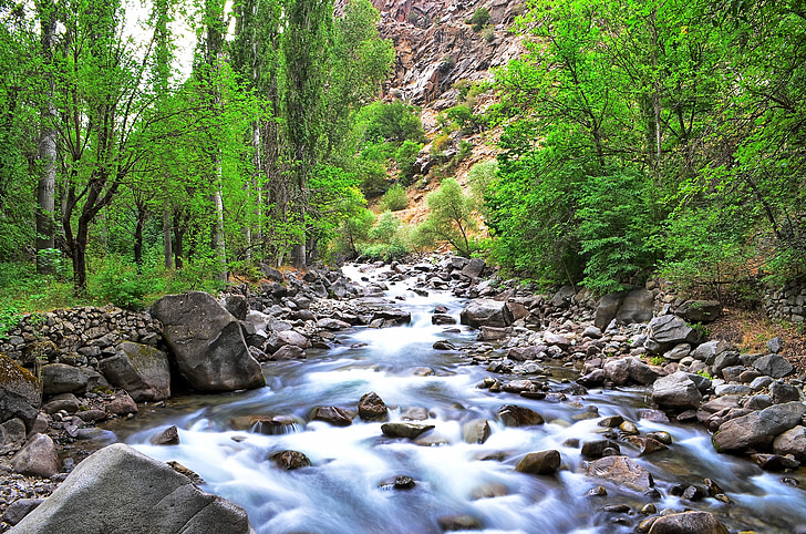 sông, cảnh quan, Thổ Nhĩ Kỳ, Thiên nhiên, màu xanh lá cây, mở máy, Natur