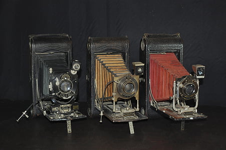foto kamera, lama, kamera, Kolektor, kamera tua, barang antik, kamera tua
