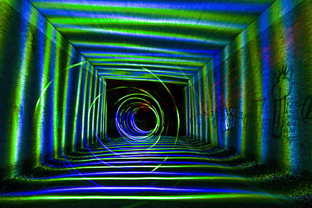 light painting, color, colorful, structure, strudel, underpass