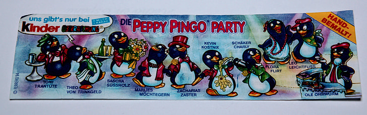 Peppy pingo party, 1994, überraschungseifiguren, Prehľad