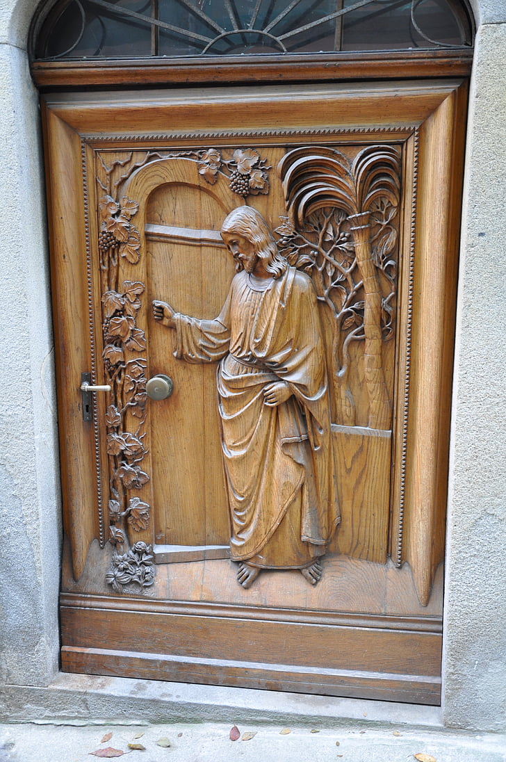 door, religion, jesus, carving, passau, relief