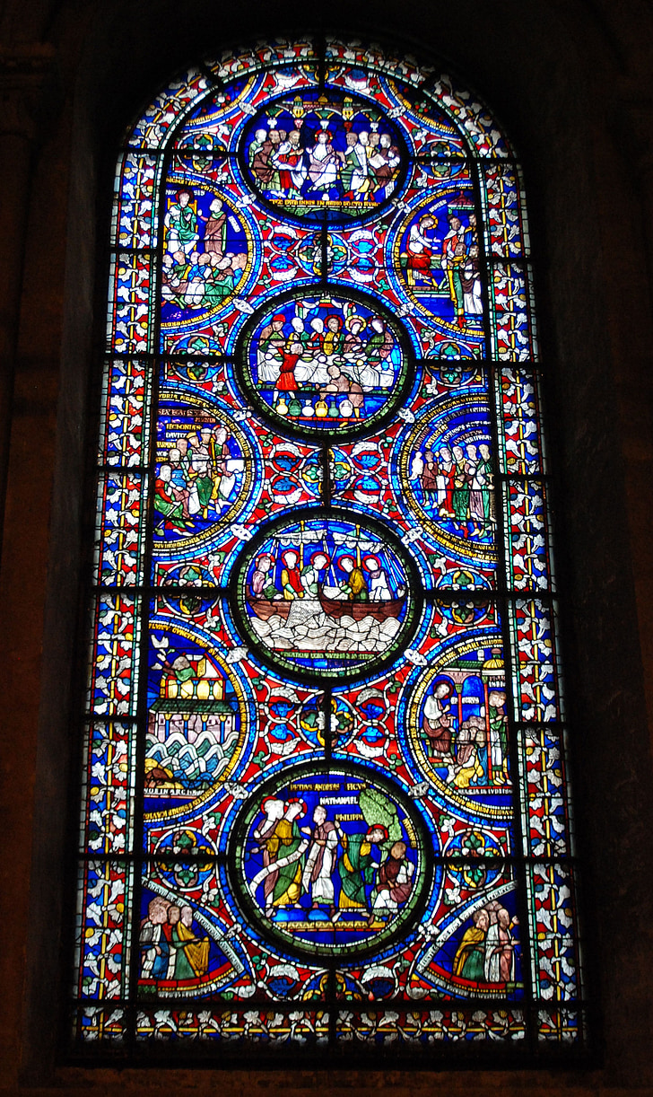 stained, glass, window, cathedral, religious, canterbury
