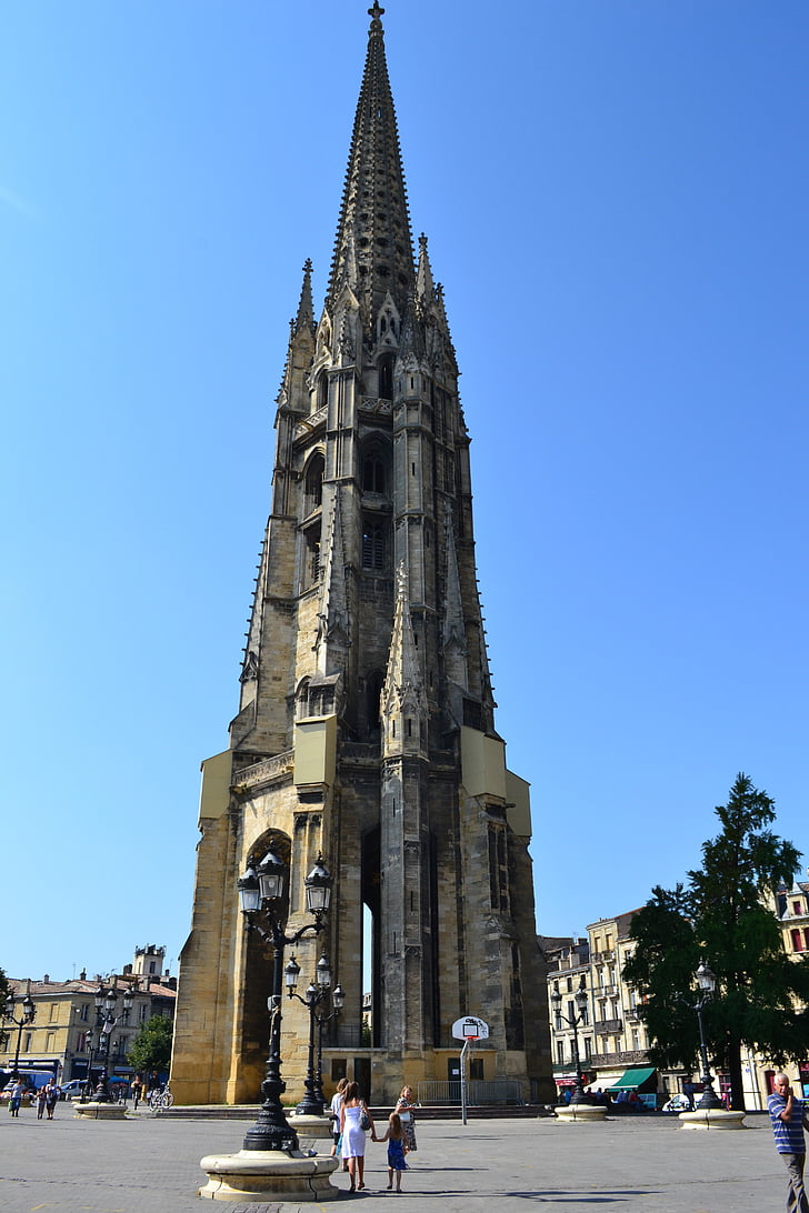 Bordeaux, tháp chuông, Bell đá, Nhà thờ, kiến trúc Gothic, vùng, Gironde