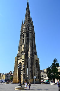 bordeaux, bell tower, bell stone, church, gothic, aquitaine, gironde