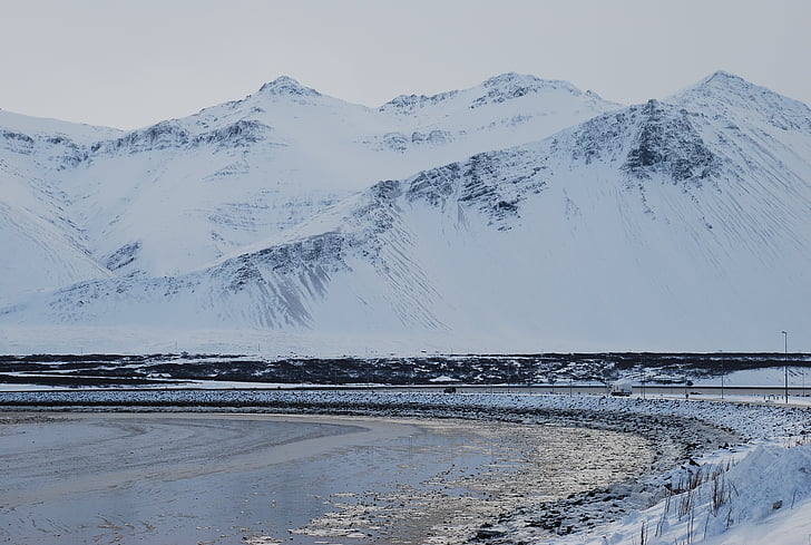 Islande, daba, kalns, Islandiešu, ainava, sniega, āra