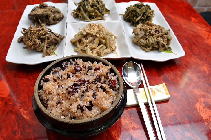ervas, ogokbap, lua cheia, Coreano, comida