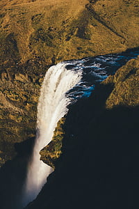 瀑布, 悬崖, 景观, 水, 流动, 户外, 冒险