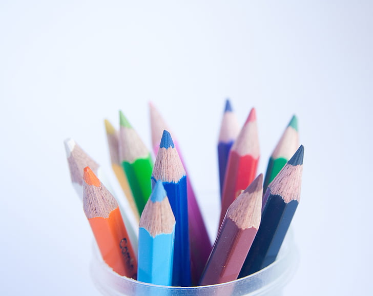 pencils, spectrum, colors, school, education, rainbow colors