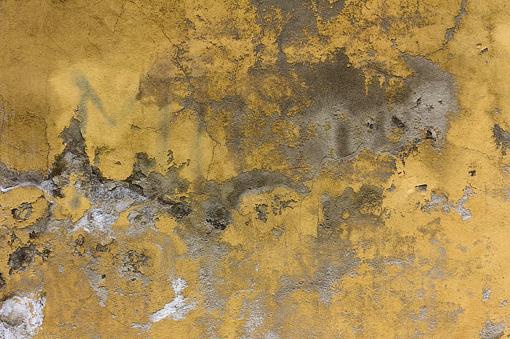 betooni, kollane, seina, tekstuur, taustad, määrdunud, tekstureeritud