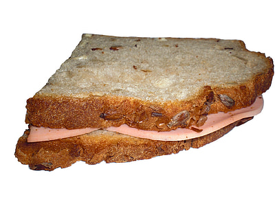 sandwich, snack, wurstbrot, mad, spise, spiselige, brød
