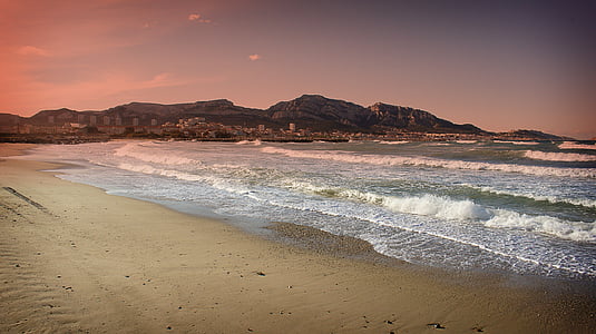 plaža, valovi, more