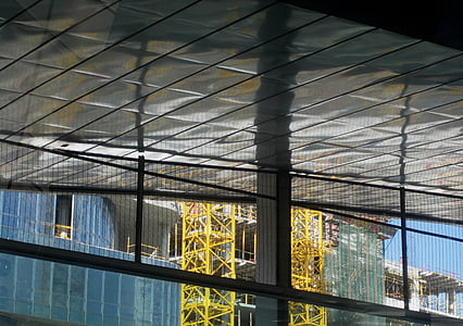 construcción, techo, postes de, Pilar, en posición vertical, metal, Blanco