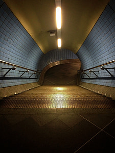 Ruta de acceso, túnel, a pie, arquitectura, luz, forma, corredor