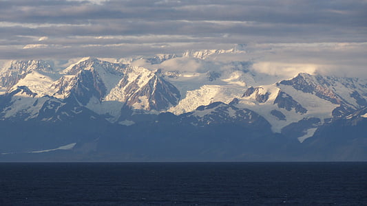 Alaska, é.-u., montagnes, du Pacifique, océan, les glaciers, le glacier