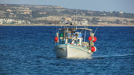 塞浦路斯, 阿依纳帕, 捕鱼, 渔船, 小船, 海