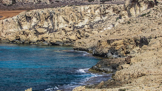 Кипър, Cavo greko, пейзаж, рок, море, брегова линия, Роки