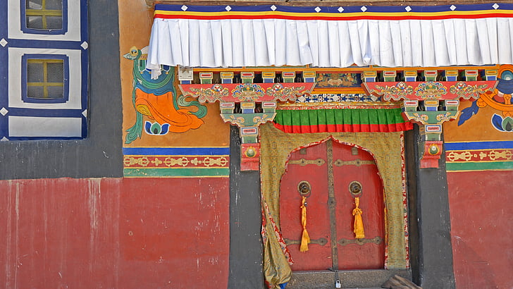 Tibet, Kloster, Gyantse, Buddhismus, Eingang
