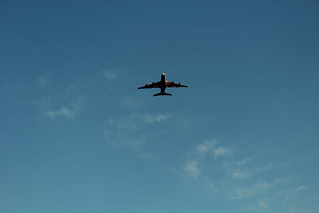 perjalanan, Lihat pesawat, penerbangan, pesawat, langit, biru