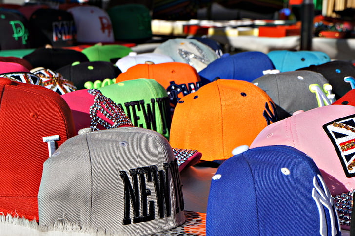 kepurės, rinkos, objektų, spalvos
