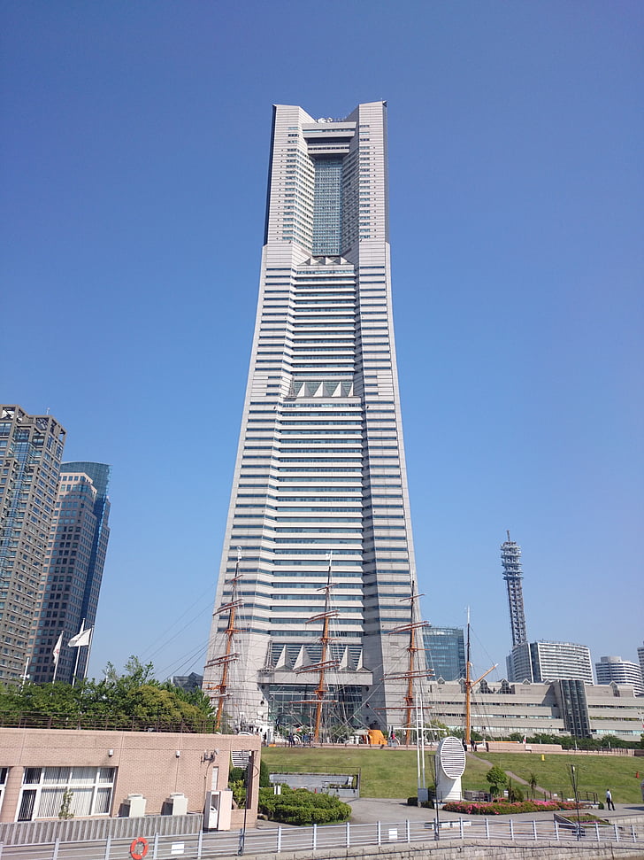 Yokohama, Landmark tower, höga byggnaden, skyskrapa, arkitektur, tornet, Urban scen