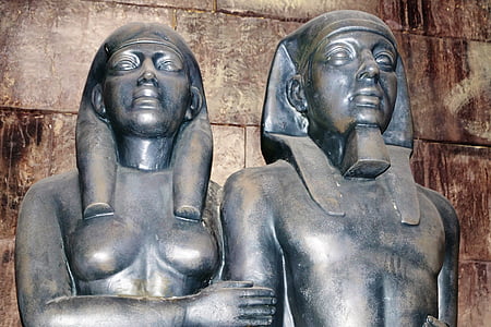 figures, parell, l'amor, Egipte, home, dona, nu