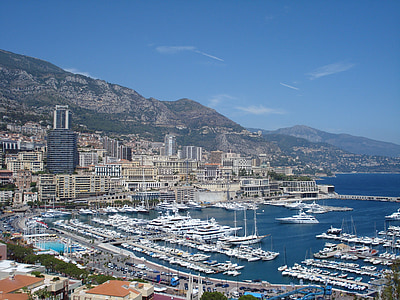 Монте-Карло, міський пейзаж, гавані, кораблі, порт, Будинки, горизонт