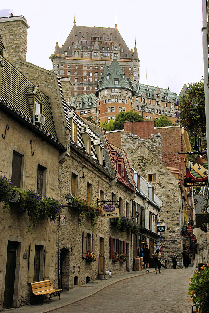 Kanada, Québec, staré město, Frontenac, hrad, Grand street