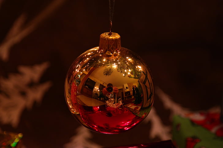 minge de sticlă, aur, ornament de Crăciun, ornamente de Craciun, Crăciun, mingea, decor