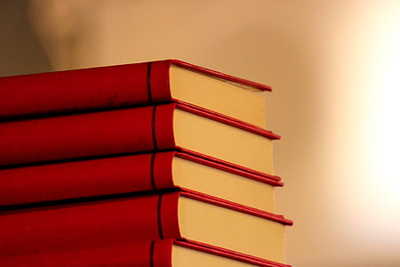หนังสือ, กองซ้อน, สีแดง, ไลบรารี, การศึกษา, การศึกษา, วรรณกรรม