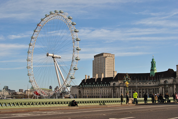 Lontoo, London Eye-maailmanpyörä, thames-joen