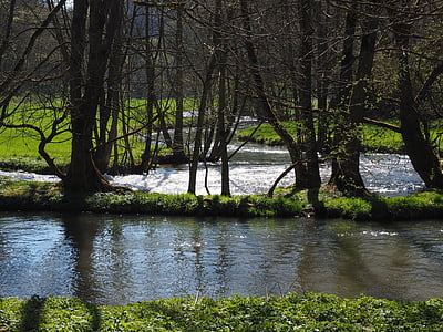 large lautertal, louder, river, bach, idyllic, meadow, swabian alb