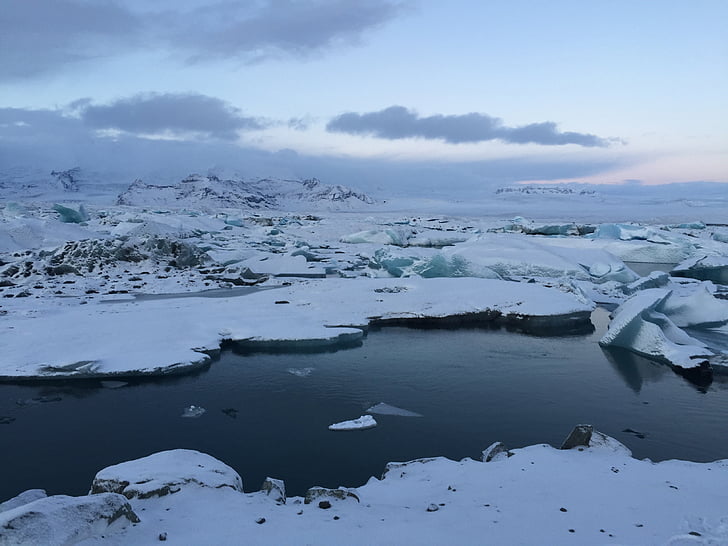 Islandija, turizem, pozimi, ledenik