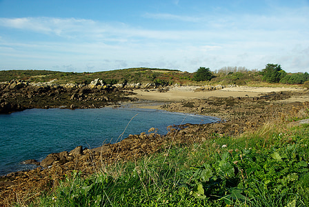 Normandía, Isla Chausey, rocas, Playa, mar, naturaleza, Costa