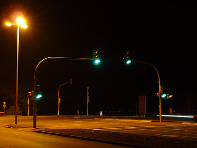 światłach, zielony, sygnalizacji ruchu, drogi, sygnał świetlny, światło