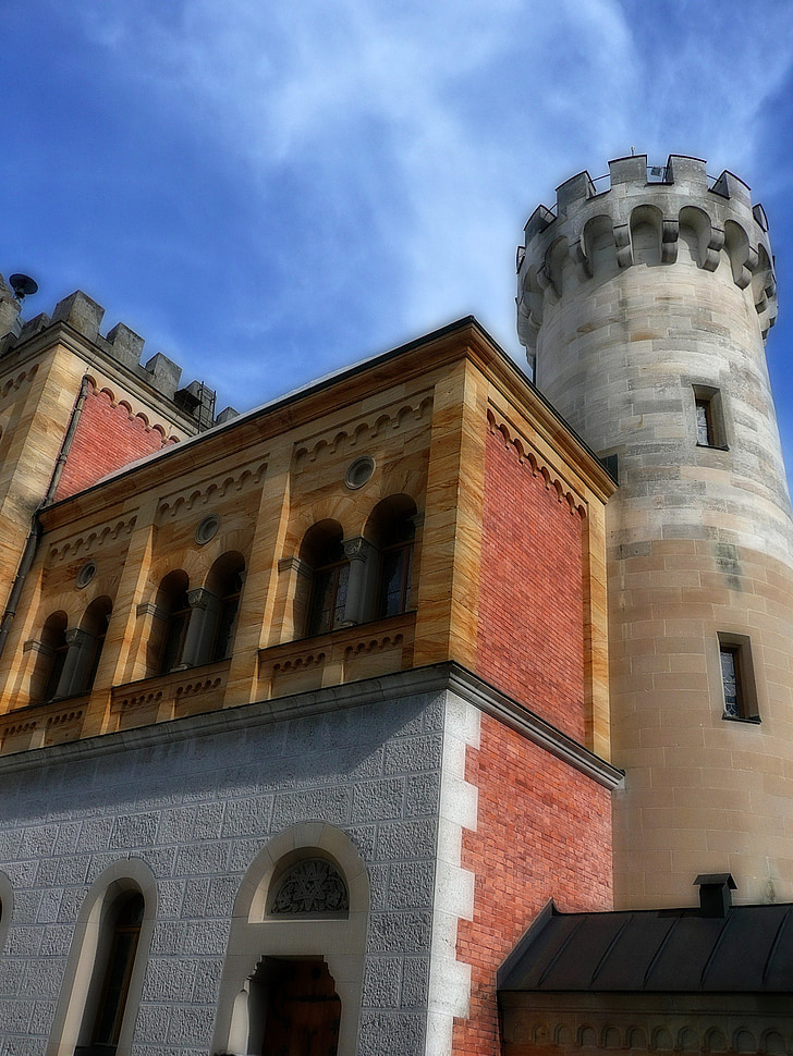 karalis Ludvigs otrā, Bavaria, Castle neuschwanstein, luksus, atdzimšana romānikas stilā, Vācija, Allgäu