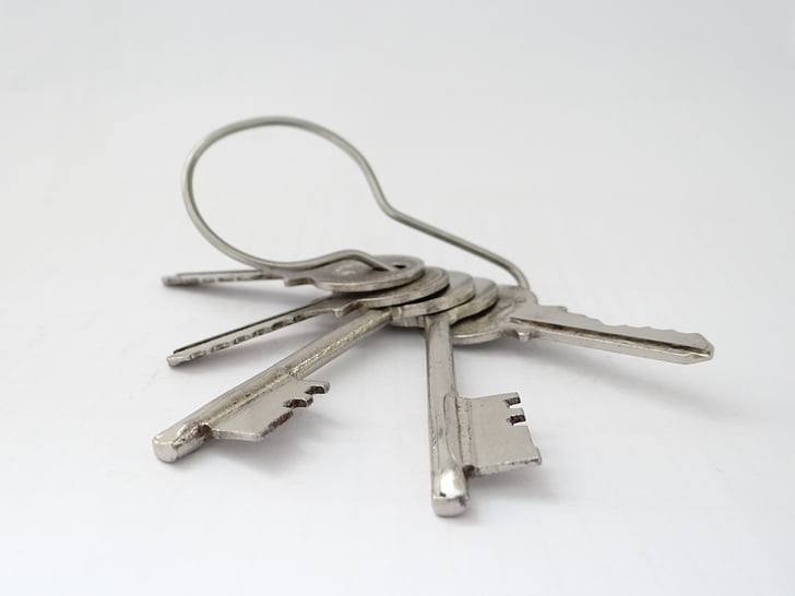 keys, bunch, white, metal, grey, security, steel
