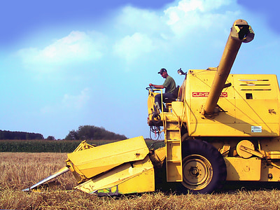 menggabungkan harvester, menggabungkan, Clayson-140, panen biji, mesin pertanian, bulan panen, Agustus