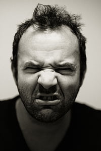 angry, black-and-white, grimace, man, portrait, men, people