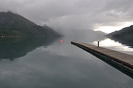 víz, Norvégia, táj, tó, nyugodt nyugodt, romantikus, természet