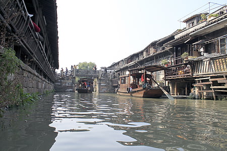 barca, Tara, China, Chineză, apa, în aer liber, vechi