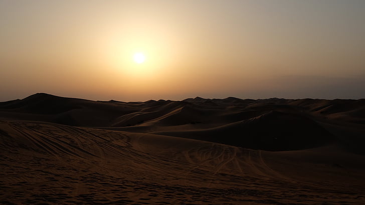 dune, desert, landscape, wallpaper, sun, sunset, nature